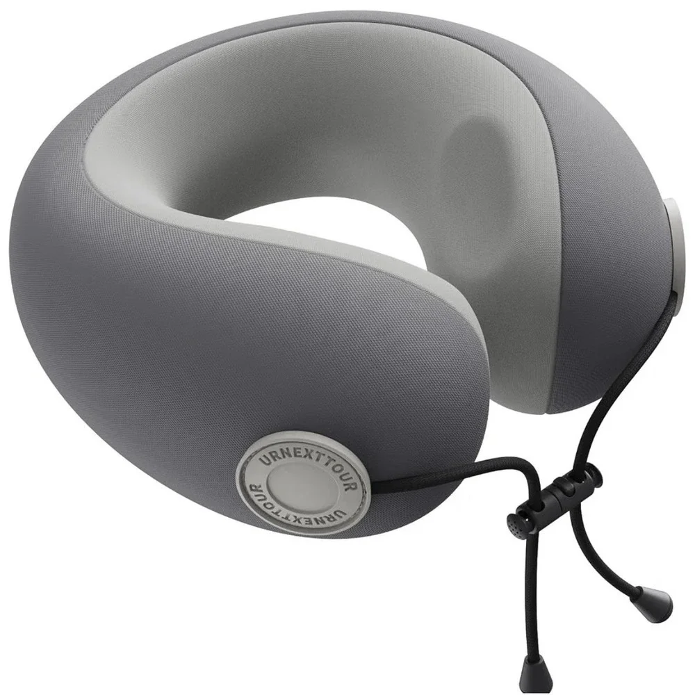 URNEXTTOUR Memory Foam Travel Pillow Grey Ergonomic Neck Support with Bag NEW